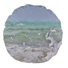 Ocean Heart Large 18  Premium Round Cushions by TheLazyPineapple