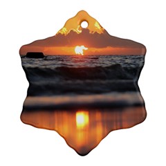 Ocean Sunrise Snowflake Ornament (two Sides) by TheLazyPineapple