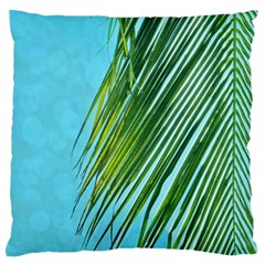 Tropical Palm Large Flano Cushion Case (one Side) by TheLazyPineapple