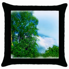 Airbrushed Sky Throw Pillow Case (black) by Fractalsandkaleidoscopes