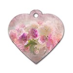 Nature Landscape Flowers Peonie Dog Tag Heart (One Side)