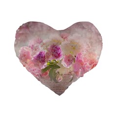 Nature Landscape Flowers Peonie Standard 16  Premium Flano Heart Shape Cushions by Vaneshart