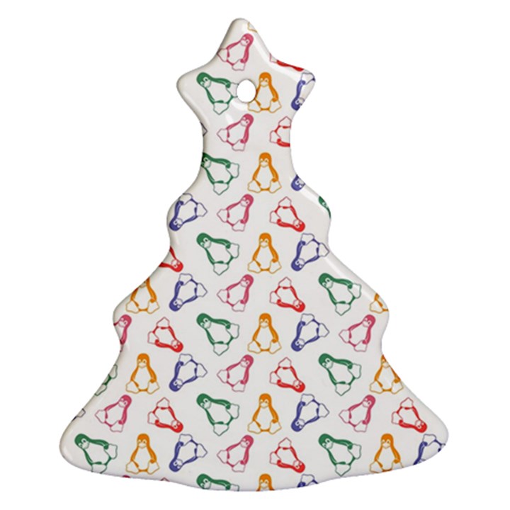 Linux Kernel Penguin Pattern Logo Ornament (Christmas Tree) 