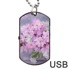 Nature Landscape Cherry Blossoms Dog Tag Usb Flash (one Side)