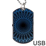 Abstract Rosette Web Network Dog Tag USB Flash (One Side) Front