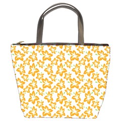 Cute Flowers - Honey Orange White Bucket Bag by FashionBoulevard