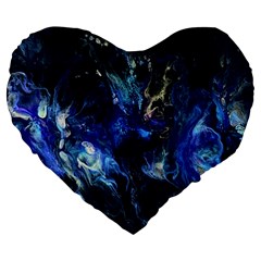 Somewhere In Space Large 19  Premium Flano Heart Shape Cushions by CKArtCreations