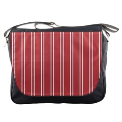 Nice Stripes - Indian Red Messenger Bag by FashionBoulevard