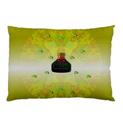 Birds And Sunshine With A Big Bottle Peace And Love Pillow Case by pepitasart