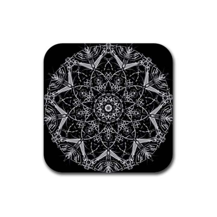 Black And White Pattern Rubber Square Coaster (4 pack) 