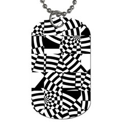 Black And White Crazy Pattern Dog Tag (one Side) by Sobalvarro