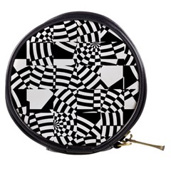 Black And White Crazy Pattern Mini Makeup Bag by Sobalvarro