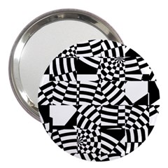 Black And White Crazy Pattern 3  Handbag Mirrors by Sobalvarro