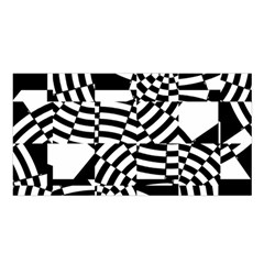 Black And White Crazy Pattern Satin Shawl by Sobalvarro