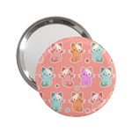 Cute Kawaii Kittens Seamless Pattern 2.25  Handbag Mirrors