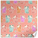 Cute Kawaii Kittens Seamless Pattern Canvas 16  x 16 