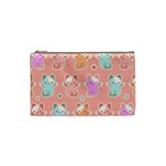 Cute Kawaii Kittens Seamless Pattern Cosmetic Bag (Small)