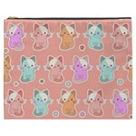 Cute Kawaii Kittens Seamless Pattern Cosmetic Bag (XXXL)