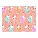 Cute Kawaii Kittens Seamless Pattern Double Sided Flano Blanket (Mini) 