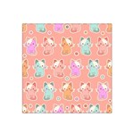 Cute Kawaii Kittens Seamless Pattern Satin Bandana Scarf