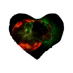 Space Cosmos Galaxy Universe Sky Standard 16  Premium Flano Heart Shape Cushions by Wegoenart