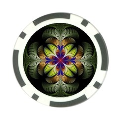 Fractal Flower Fantasy Design Poker Chip Card Guard (10 Pack) by Wegoenart