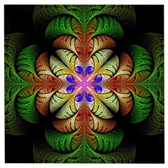 Fractal Abstract Flower Floral Wooden Puzzle Square by Wegoenart