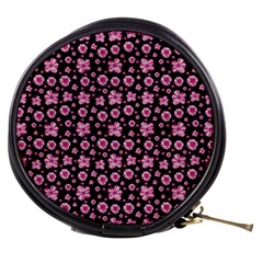Pink And Black Floral Collage Print Mini Makeup Bag