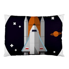 Rocket Space Universe Spaceship Pillow Case by Wegoenart