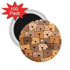 Cute Dog Seamless Pattern Background 2 25  Magnets (100 Pack)  by Nexatart