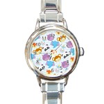 Animal Faces Collection Round Italian Charm Watch