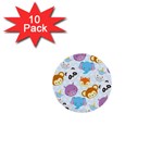 Animal Faces Collection 1  Mini Buttons (10 pack) 