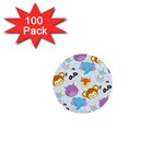 Animal Faces Collection 1  Mini Buttons (100 pack) 
