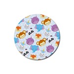 Animal Faces Collection Rubber Round Coaster (4 pack) 