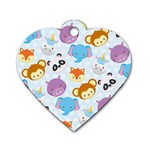 Animal Faces Collection Dog Tag Heart (Two Sides)