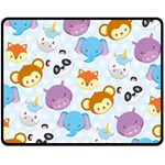 Animal Faces Collection Double Sided Fleece Blanket (Medium) 
