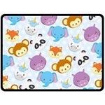 Animal Faces Collection Double Sided Fleece Blanket (Large) 
