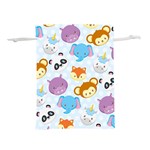 Animal Faces Collection Lightweight Drawstring Pouch (L) Front