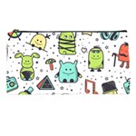 Seamless Pattern With Funny Monsters Cartoon Hand Drawn Characters Colorful Unusual Creatures Pencil Cases