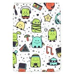 Seamless Pattern With Funny Monsters Cartoon Hand Drawn Characters Colorful Unusual Creatures Removable Flap Cover (L)