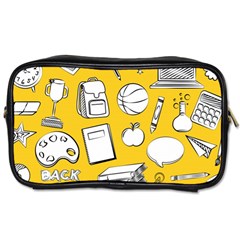 Pattern With Basketball Apple Paint Back School Illustration Toiletries Bag (one Side) by Nexatart