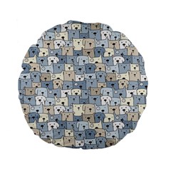 Cute Dog Seamless Pattern Background Standard 15  Premium Flano Round Cushions by Nexatart