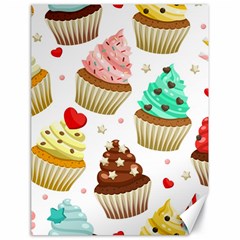 Seamless Pattern Yummy Colored Cupcakes Canvas 18  X 24  by Nexatart