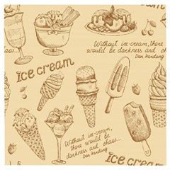 Ice Cream Vintage Pattern Wooden Puzzle Square by Vaneshart