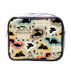 Seamless Pattern With Dinosaurs Silhouette Mini Toiletries Bag (one Side) by Vaneshart