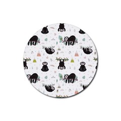 Cute Sloths Rubber Coaster (round)  by Sobalvarro