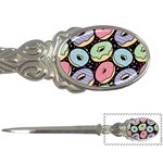 Colorful Donut Seamless Pattern On Black Vector Letter Opener Front