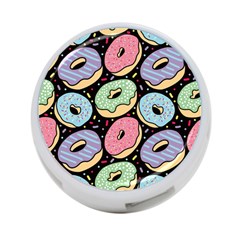 Colorful Donut Seamless Pattern On Black Vector 4-port Usb Hub (one Side) by Sobalvarro