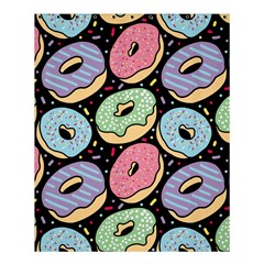 Colorful Donut Seamless Pattern On Black Vector Shower Curtain 60  X 72  (medium)  by Sobalvarro