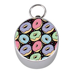 Colorful Donut Seamless Pattern On Black Vector Mini Silver Compasses by Sobalvarro